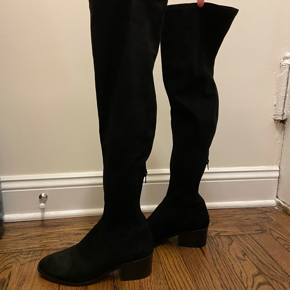 Steve Madden over the knee boots, black suede
